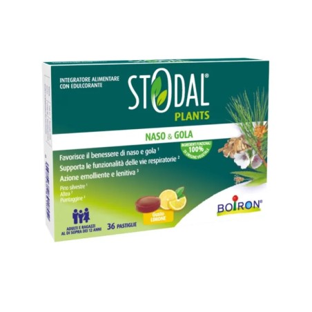 Confezione da 36 pastiglie di Stodal Plants Limone Integratore Per La Salute Respiratoria Di Naso E Gola. Confezione da 36 pastiglie di Stodal Plants Limone Integratore Per La Salute Respiratoria Di Naso E Gola.