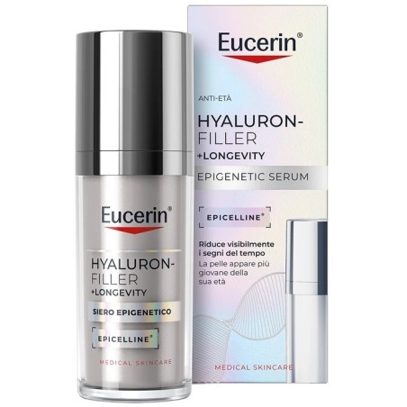 Flacone da 30 ml di Eucerin Hyaluron Filler+ Longevity Siero