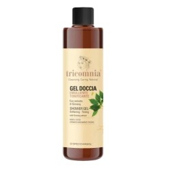 Flacone da 380 ml di Tricomnia Gel Doccia Emolliente tonificante, per una pelle morbida e vellutata.