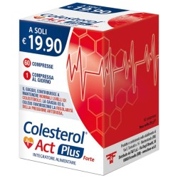 Confezione da 60 compresse di Colesterol Act plus forte integratore per il colesterolo