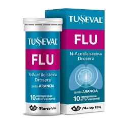 Confezione da 10 compresse effervescenti di Marco Viti Tusseval Flu Integratore Per Sciogliere Ed Espellere Il Catarro.