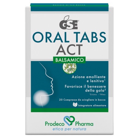 Gse Oral Tabs Acts Balsamico 20 Compresse Orosolubili Con Edulcorante Senza Glutine