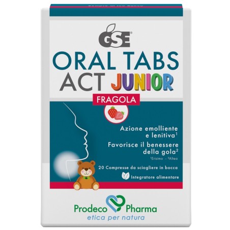 Gse Oral Tabs Act Junior Fragola 20 Compresse Orosolubili Con Edulcorante Senza Glutine