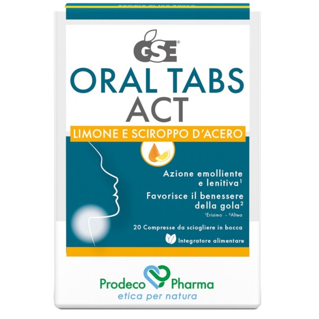 Gse Oral Tabs Acts Limone E Sciroppo D'acero 20 Compresse Orosolubili Con Edulcorante Senza Glutine