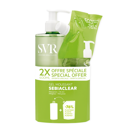 Sebiaclear Gel Moussant 400 Ml + Refill 400 Ml Sebiaclear Gel Moussant 400 Ml + Refill 400 Ml