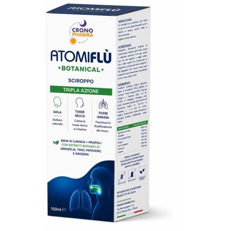 Atomiflu' Botanical Sciroppo Tripla Azione 150 Ml Senza Coloranti Con Fruttosio Atomiflu' Botanical Sciroppo Tripla Azione 150 Ml Senza Coloranti Con Fruttosio