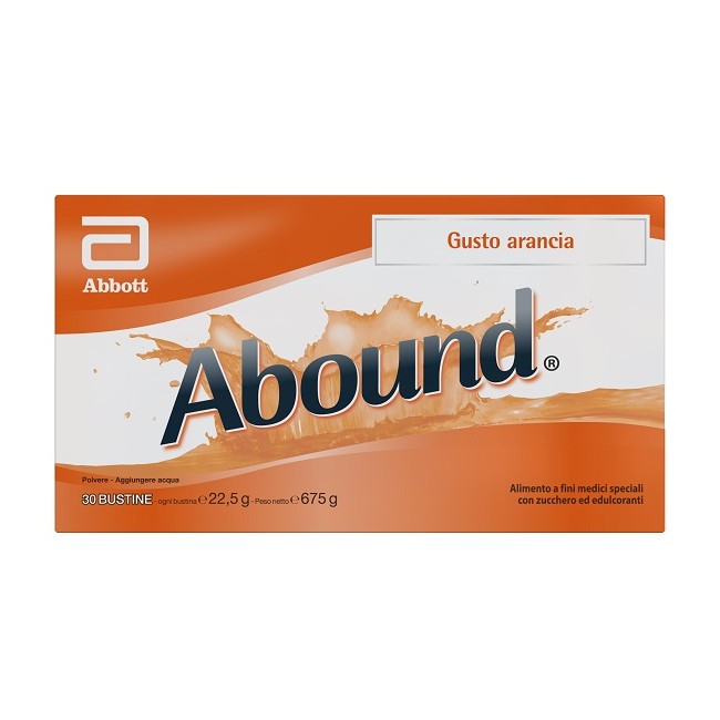 Abound Arancia 30 Bustine Da 22,5 G Con Zucchero Ed Edulcoranti Senza Glutine