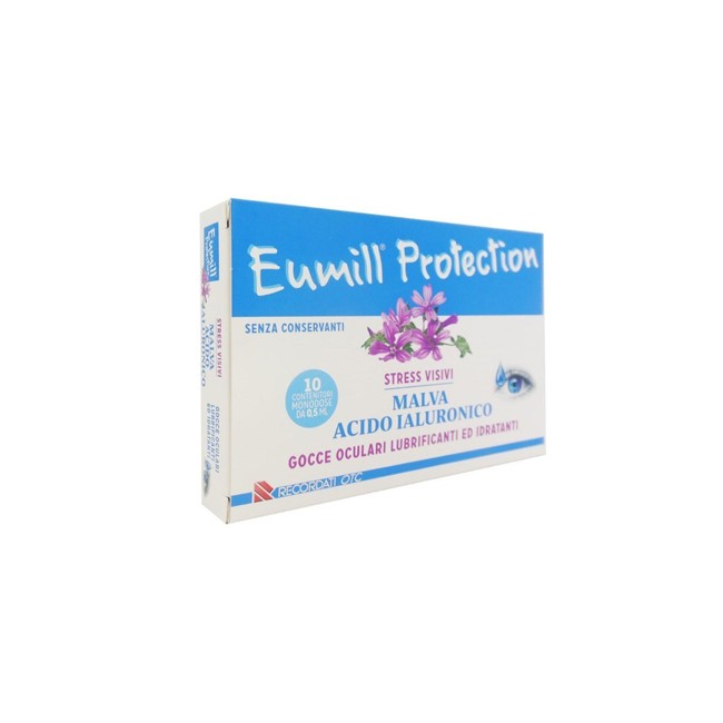 Confezione da 10 flaconcini di Eumill protection collirio per alleviare gli stress visivi Confezione da 10 flaconcini di Eumill protection collirio per alleviare gli stress visivi