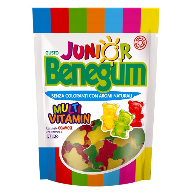 Benegum Junior Multivitamin Caramelle Gommose Con Vitamine E Ferro 90 G Benegum Junior Multivitamin Caramelle Gommose Con Vitamine E Ferro 90 G