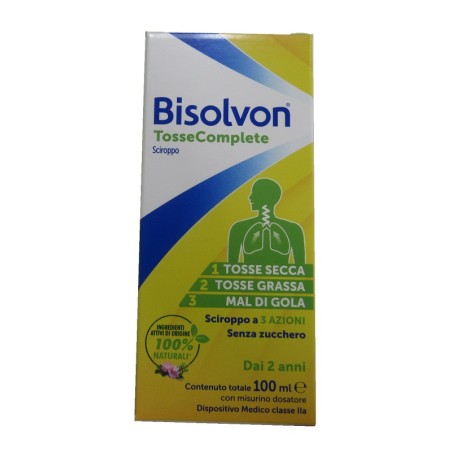 Bisolvon Tosse Complete Sciroppo 100 Ml Senza Zucchero Senza Glutine Senza Lattosio Bisolvon Tosse Complete Sciroppo 100 Ml Senza Zucchero Senza Glutine Senza Lattosio