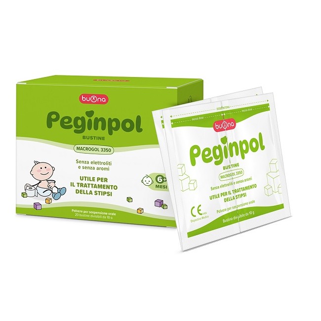 Peginpol 20 Bustine Divisibili Da 10 G Macrogol 3350 Senza Glutine Senza Lattosio