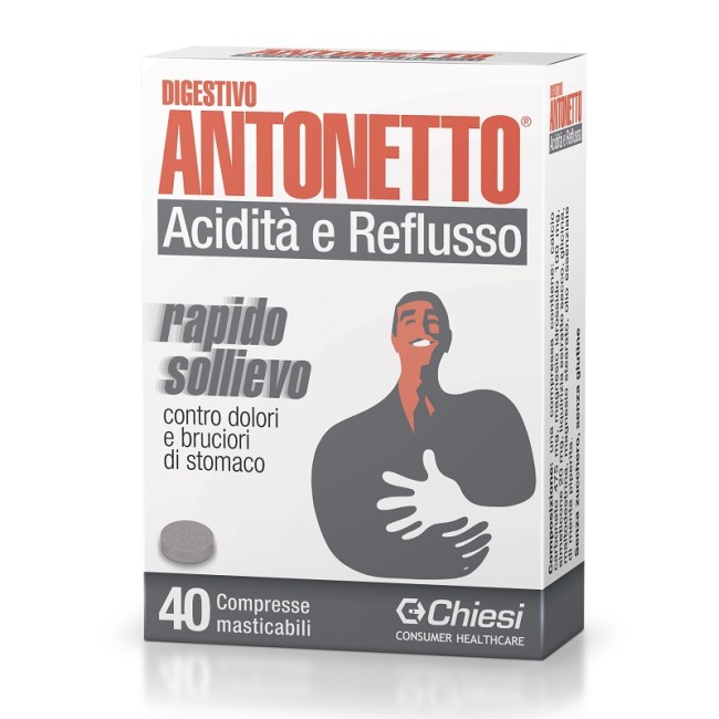 DIGESTIVO ANTONETTO ACIDITA' E REFLUSSO 40 COMPRESSE MASTICABILI DIGESTIVO ANTONETTO ACIDITA' E REFLUSSO 40 COMPRESSE MASTICABILI