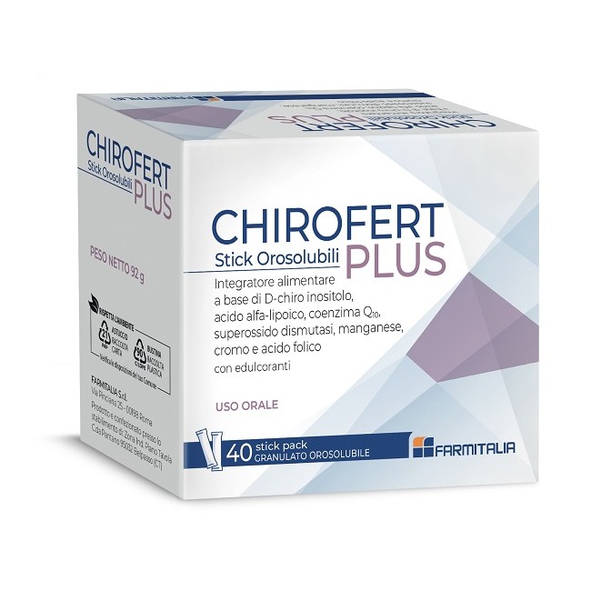 Chirofert Plus 40 Stick Pack Da 2,3 G Granulato Orosolubile Con Edulcoranti Senza Glutine Naturalmente Privo Di Lattosio