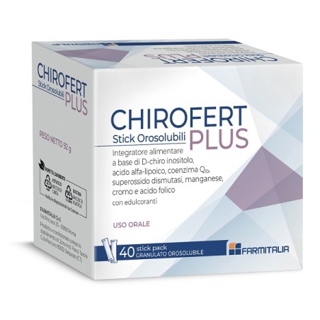 Chirofert Plus 40 Stick Pack Da 2,3 G Granulato Orosolubile Con Edulcoranti Senza Glutine Naturalmente Privo Di Lattosio