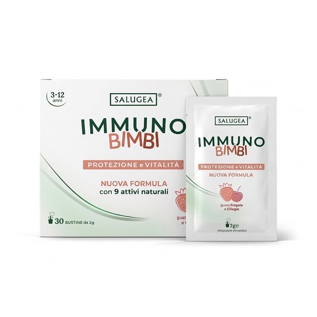 Salugea Immuno Bimbi 30 Bustine Fragola Ciliegia Senza Glutine E Lattosio