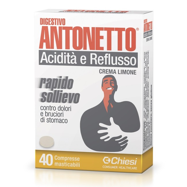 Marco Antonetto Digestivo Antonetto Acidità E Reflusso Crema Limone 40 Compresse Masticabili Marco Antonetto Digestivo Antonetto Acidità E Reflusso Crema Limone 40 Compresse Masticabili