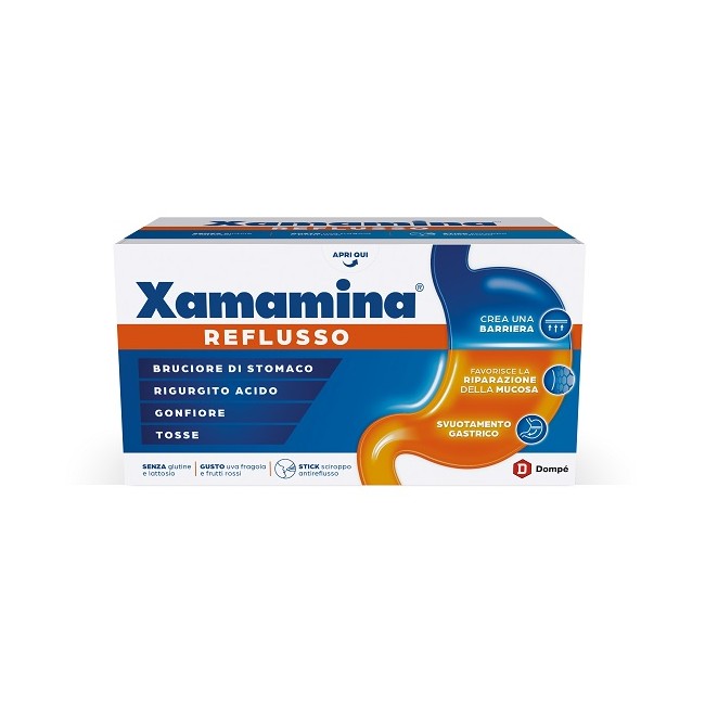 Xamamina Reflusso 25 Stick Da 20 Ml Gusto Uva Fragola E Frutti Rossi Senza Glutine Senza Lattosio