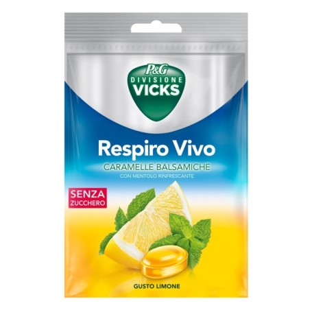 Vicks Respiro Vivo Caramelle Balsamiche Limone 72 G Con Edulcoranti Vicks Respiro Vivo Caramelle Balsamiche Limone 72 G Con Edulcoranti