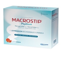Macrostip Psyllium 14 Bustine Gusto Arancia Senza Glutine Senza Lattosio
