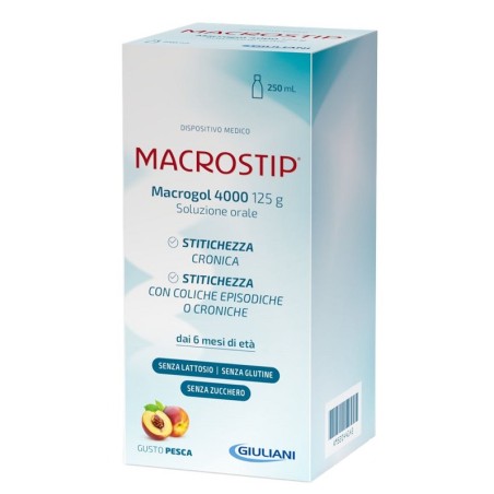 Macrostip Soluzione Orale 250 Ml Gusto Pesca Senza Glutine Senza Lattosio Macrostip Soluzione Orale 250 Ml Gusto Pesca Senza Glutine Senza Lattosio