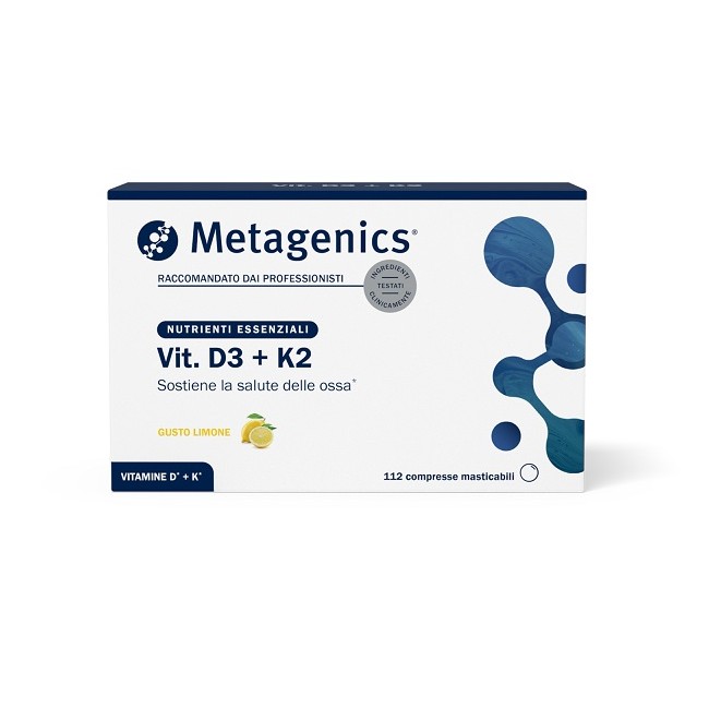 Vit D3+k2 112 Compresse Masticabili Con Edulcoranti Gusto Limone Senza Glutine Senza Lattosio