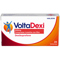Confezione da 20 compresse rivestite di Voltadexi Farmaco Antinfiammatorio Antidolorifico Dexibuprofene 200 Mg.