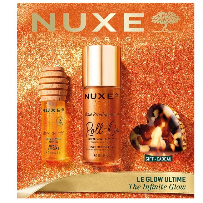 Cofanetto Nuxe Glow contenente Huile Prodigieuse Or Roll On + Gloss Cofanetto Nuxe Glow contenente Huile Prodigieuse Or Roll On + Gloss