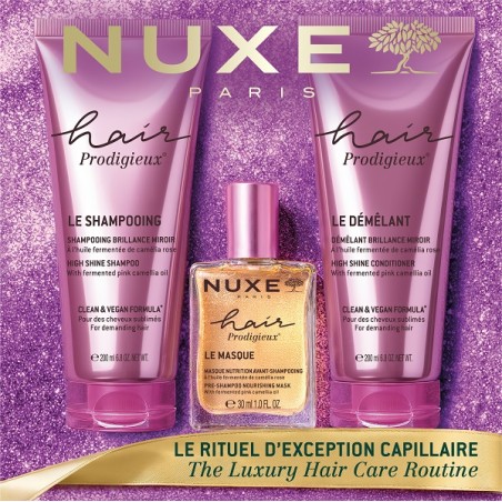 Cofanetto Nuxe contenente 1 Shampoo Delicato+ 1 Balsamo Nutriente + 1 Maschera Pre-Shampoo Cofanetto Nuxe contenente 1 Shampoo Delicato+ 1 Balsamo Nutriente + 1 Maschera Pre-Shampoo