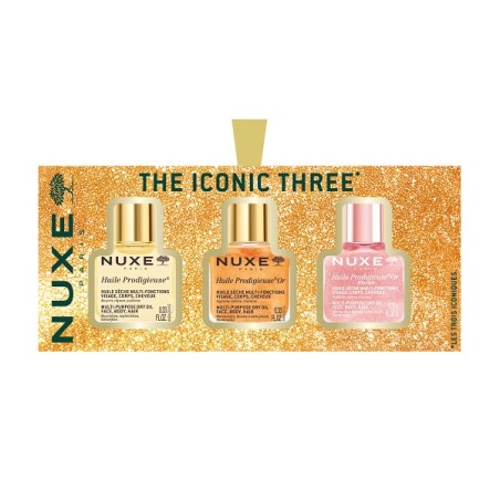 Cofanetto di Nuxe contenente 3 minitaglie dell Huile Prodigieuse classico, Or e Or Floreal 10 ml Cofanetto di Nuxe contenente 3 minitaglie dell Huile Prodigieuse classico, Or e Or Floreal 10 ml