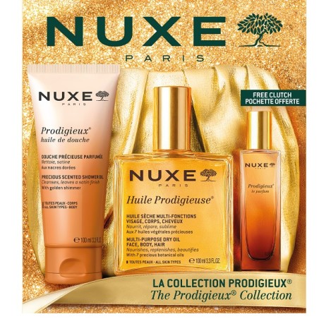 Cofanetto Nuxe contenente Huile Prodigieuse+ Profumo+ Docciaschiuma Cofanetto Nuxe contenente Huile Prodigieuse+ Profumo+ Docciaschiuma