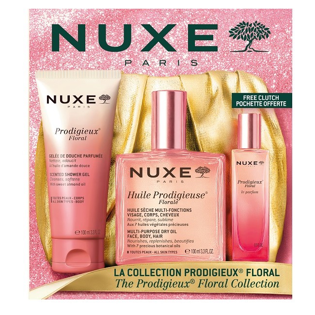 Cofanetto Nuxe contenente Huile Prodigieuse Floral+ Le Parfum + Docciaschiuma Cofanetto Nuxe contenente Huile Prodigieuse Floral+ Le Parfum + Docciaschiuma