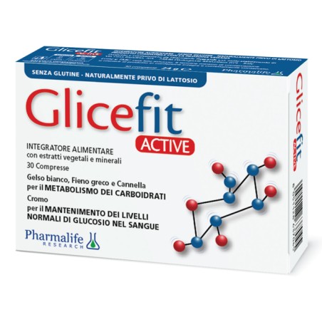 Confezione da 30 compresse di Glicefit Active, integratore per glicemia e metabolismo dei carboidrati. Confezione da 30 compresse di Glicefit Active, integratore per glicemia e metabolismo dei carboidrati.