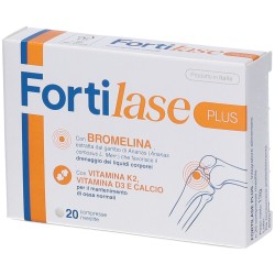 Confezione da 20 compresse di Fortilase Plus, integratore per la salute di ossa e articolazioni.