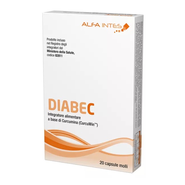 Alfa Intes Diabec integratore con curcumina e DHA, confezione da 20 capsule molli Alfa Intes Diabec integratore con curcumina e DHA, confezione da 20 capsule molli