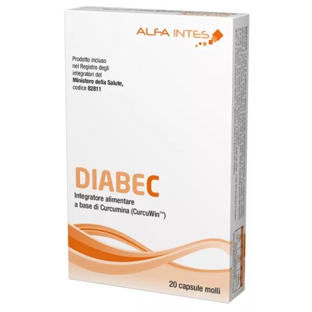 Alfa Intes Diabec integratore con curcumina e DHA, confezione da 20 capsule molli Alfa Intes Diabec integratore con curcumina e DHA, confezione da 20 capsule molli