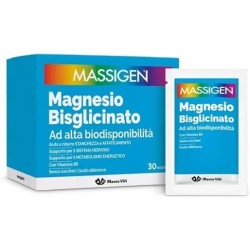 Confezione da 30 buste di Massigen Magnesio Bisglicinato Integratore Contro Stress E Stanchezza Psicofisica.
