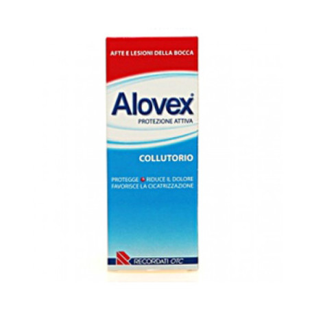 Flacone da 120 ml di Alovex Protezione Attiva Collutorio, trattamento per afte e ferite della bocca. Flacone da 120 ml di Alovex Protezione Attiva Collutorio, trattamento per afte e ferite della bocca.
