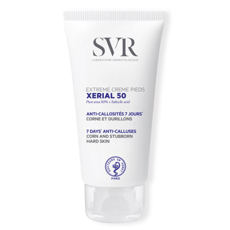 Tubetto da 50 ml di Svr Xerial 50 Extreme crema per piedi con calli e duroni.