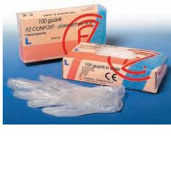 GUANTO IN VINILE CONFORT MISURA MEDIA ANTIADERENTE BIOCOMPATIBILE UTILIZZABILE ANCHE A CONTATTO CON SOSTANZE ALIMENTARI 100 PEZZ