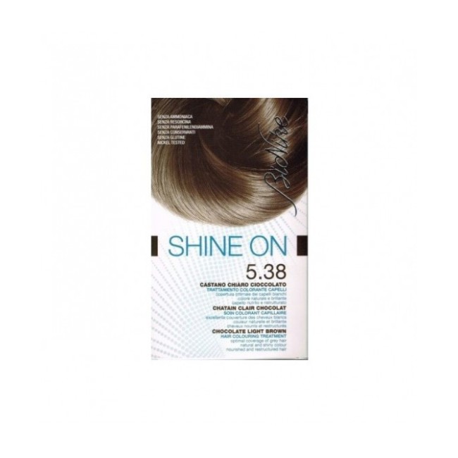 BIONIKE SHINE ON 5,38 CASTANO CHIARO CIOCCOLATO 125 ML BIONIKE SHINE ON 5,38 CASTANO CHIARO CIOCCOLATO 125 ML