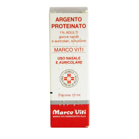 Argento Proteinato Marco Viti1% Gocce Nasali E Auricolari 10ml Argento Proteinato Marco Viti1% Gocce Nasali E Auricolari 10ml