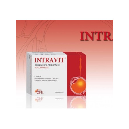Confezione da 30 compresse di Intravit integratore per il benessere della vista e degli occhi.
