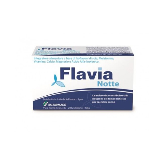 Confezione da 30 capsule di Flavia Notte integratore per la donna in menopausa Confezione da 30 capsule di Flavia Notte integratore per la donna in menopausa
