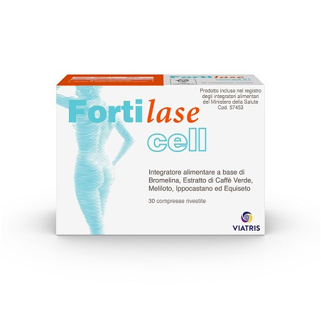 Confezione da 30 compresse di Fortilase Cell, integratore contro gli inestetismi della cellulite. Confezione da 30 compresse di Fortilase Cell, integratore contro gli inestetismi della cellulite.