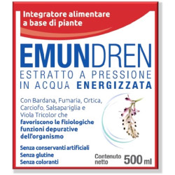 Flacone da 500 ml di AVD Emudren Bevanda, integratore drenante e detossificante.