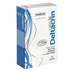 Confezione da 60 capsule di Deltacrin, integratore per rinforzare i capelli fragili.