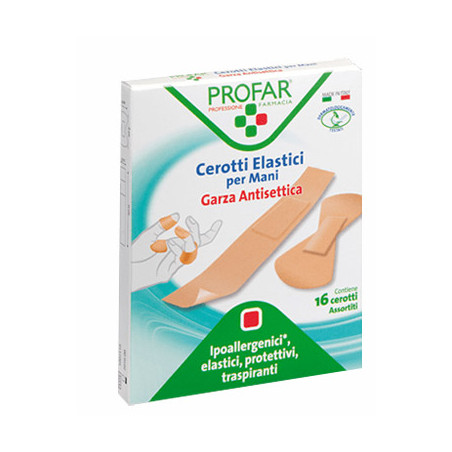 CEROTTO ELASTRICI MANI DITA ARTICOLAZIONI 16 PEZZI ASSORTITI PROFAR