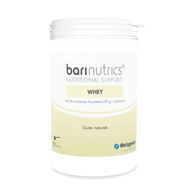 21 porzioni di Metagenics Barinutrics Whey integratore di proteine per aumentare la massa muscolare.