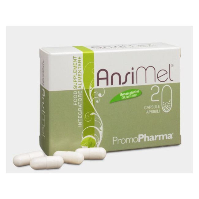 Confezione da 40 capsule di Ansimel integratore per il rilassamento ed il tono dell'umore.