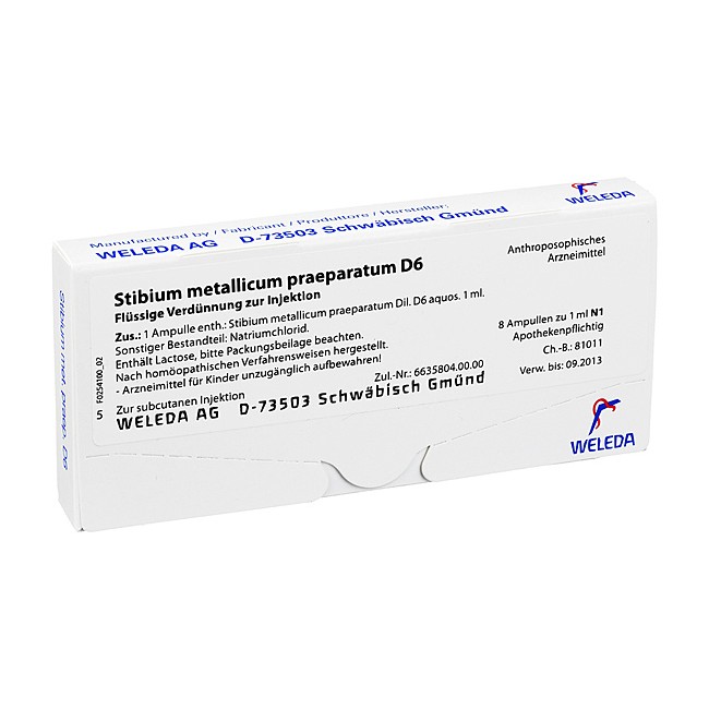 WELEDA STIBIUM METALLICUM D6 8 FIALE DA 1 ML L'UNA WELEDA STIBIUM METALLICUM D6 8 FIALE DA 1 ML L'UNA